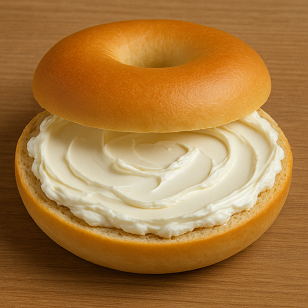 BAGEL WITH CREAM CHEESE ON WRAP
