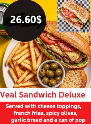 Veal Sandwich Deluxe (with all vegetables)
